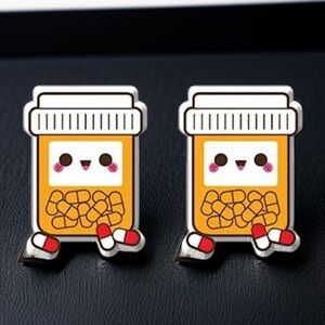 Prescription Bottle Earrings - The Perfect Dose of Fun! 🌟 NWT Pharmacist Studs